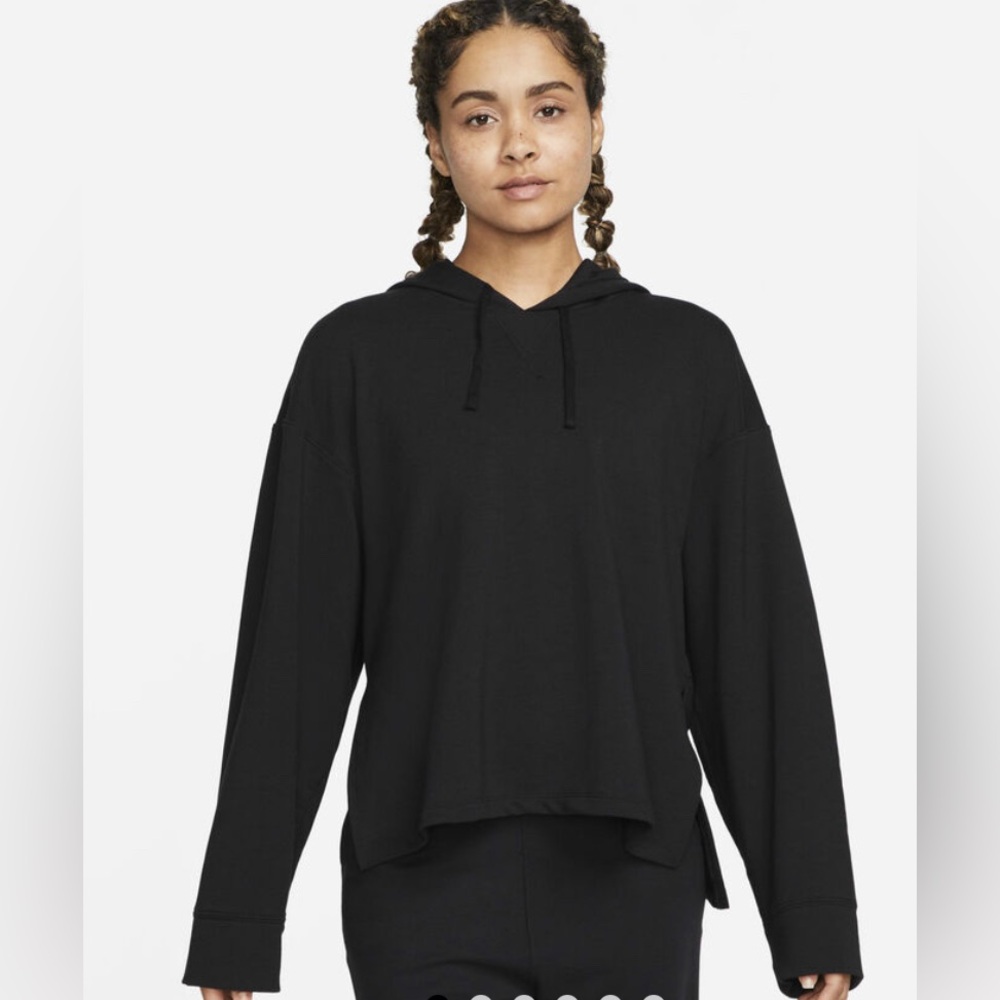 Nike Women's Yoga Dri Fit Black Hoodie Sweatshirt Medium